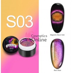 Gel UV / LED Venalisa 9D Galaxy Cat Eye cu pulbere magnetica Cod S03 + 1 Gel color de 5g Venalisa Cadou